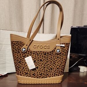CROCS Wild Leopard Tote - Tan and Brown